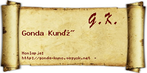 Gonda Kunó névjegykártya